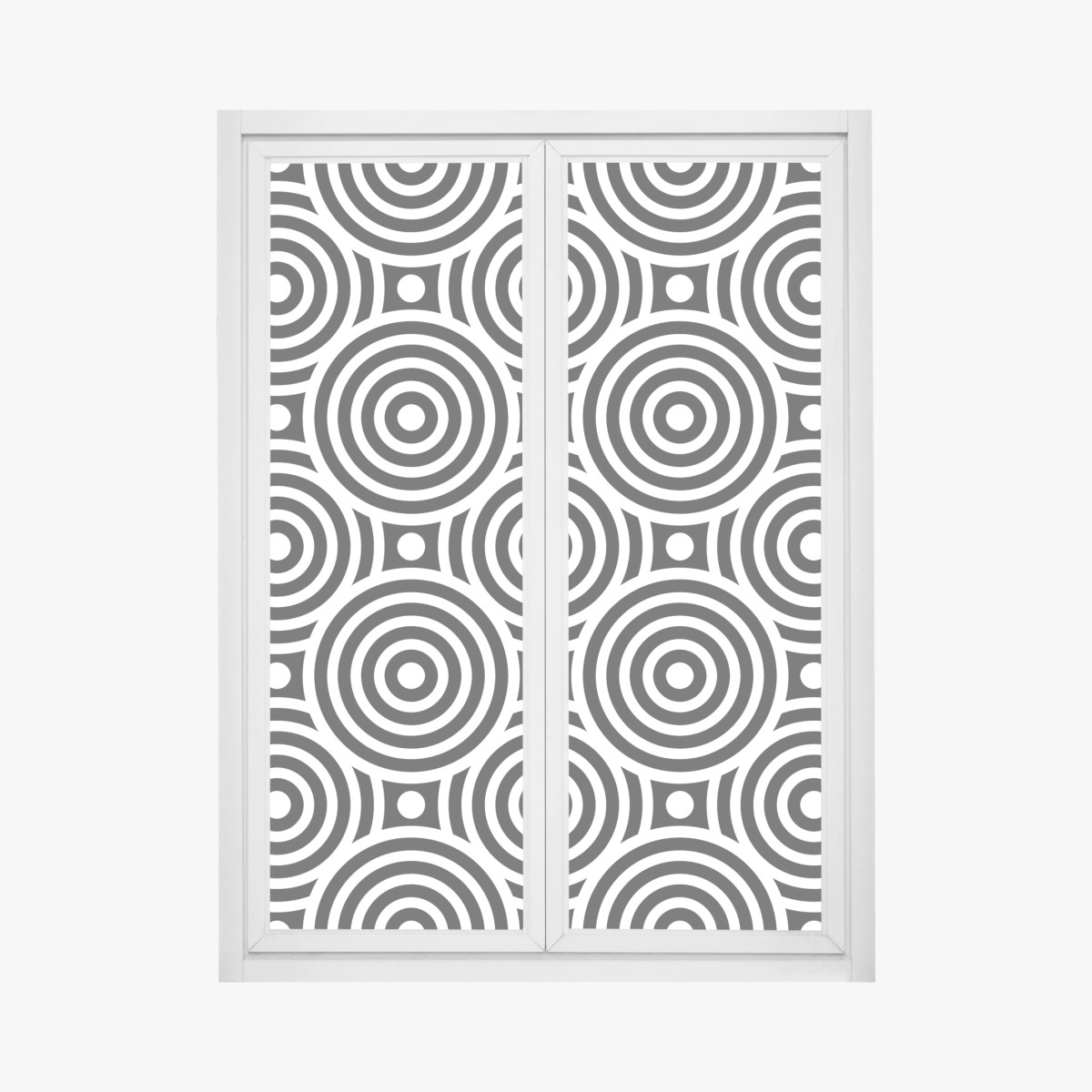 Fensteraufkleber schwarz-weiß muster aus konzentrischen kreisen – Wallnifity® Fensteraufkleber schwarz-weiß muster aus konzentrischen kreisen – Wallnifity®