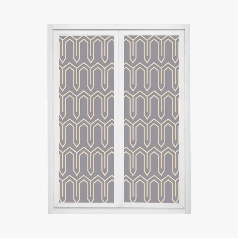 Fensteraufkleber art deco geometrisches muster in gold und schwarz
