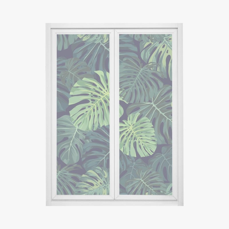 Fensteraufkleber eukalyptus aquarell muster in grüntönen – Wallnifity®