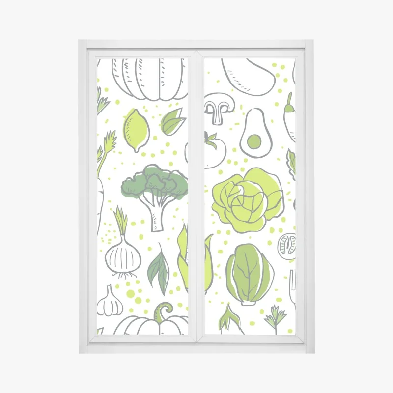 Fensteraufkleber eukalyptus aquarell muster in grüntönen – Wallnifity®