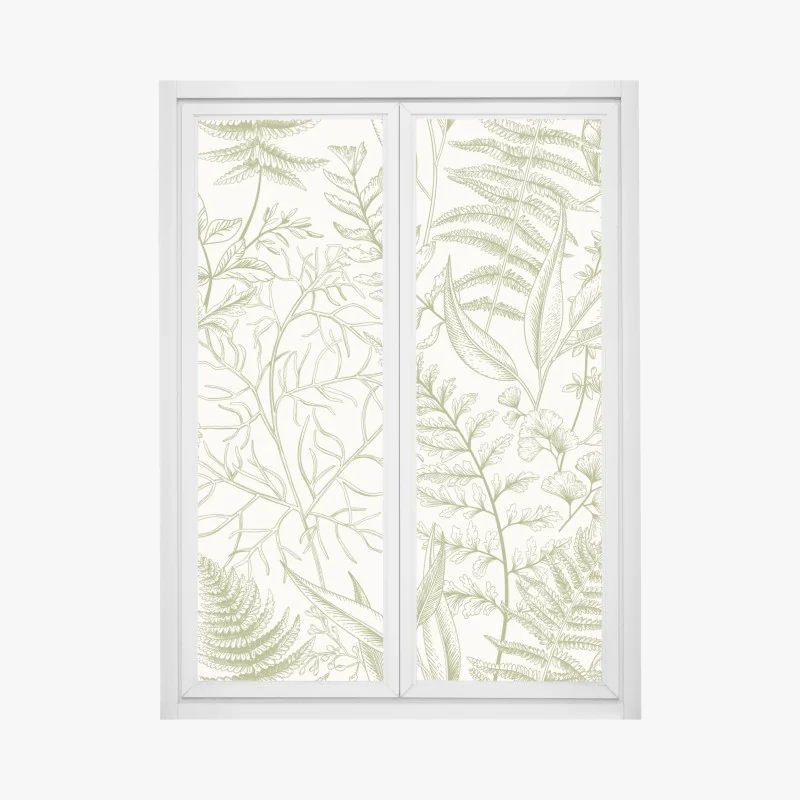 Fensteraufkleber sanftes aquarellmuster mit eukalyptusblättern – Wallnifity®