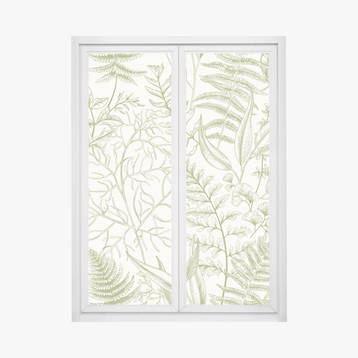 Fensteraufkleber handgezeichnetes grünes blättermotiv – Wallnifity®