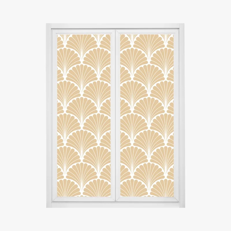 Fensteraufkleber goldenes fächermuster im art-deco-stil