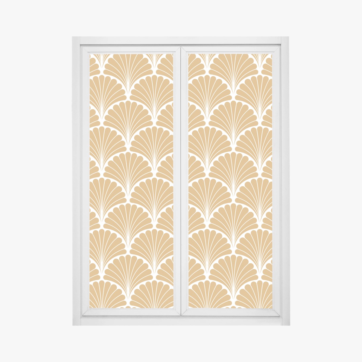 Fensteraufkleber goldenes fächermuster im art-deco-stil – Wallnifity®