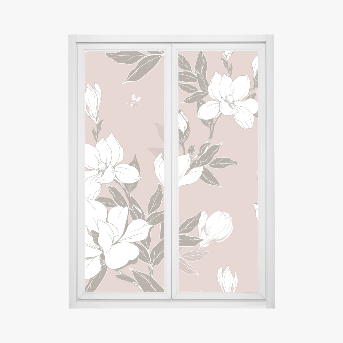 Fensteraufkleber zartes magnolienmuster – Wallnifity®