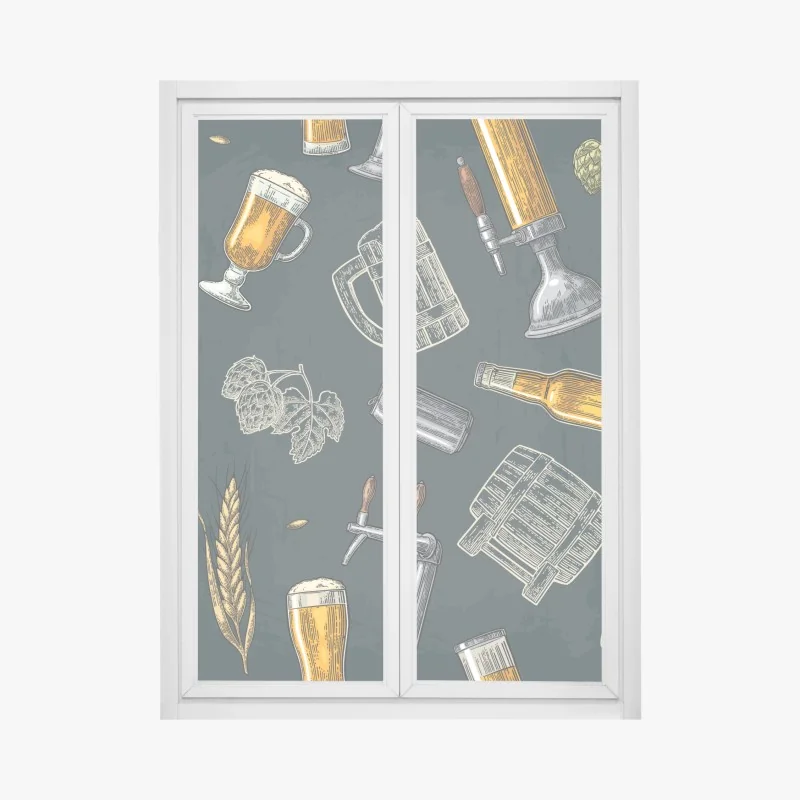 Fensteraufkleber orientalisches baummuster mit blättern – Wallnifity®