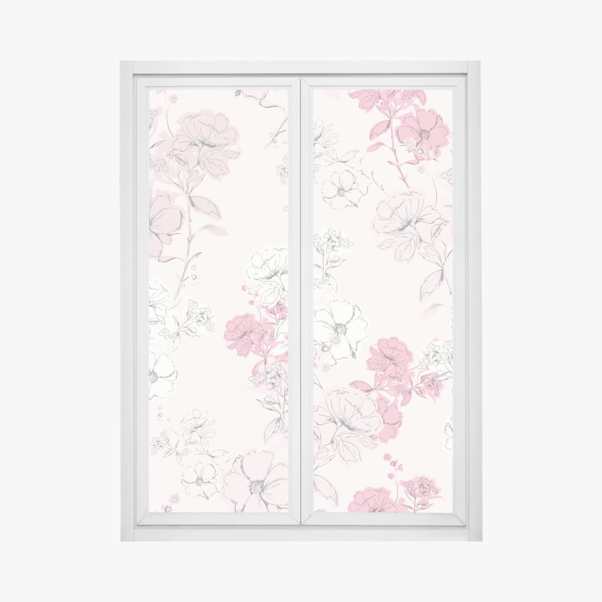 Fensteraufkleber zartes rosa blumenmuster – Wallnifity® Fensteraufkleber zartes rosa blumenmuster – Wallnifity®