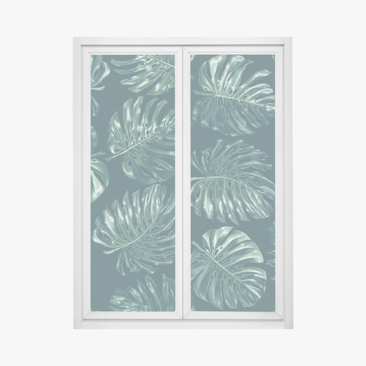 Fensteraufkleber tropisches monstera-blattmuster – Wallnifity® Fensteraufkleber tropisches monstera-blattmuster – Wallnifity®
