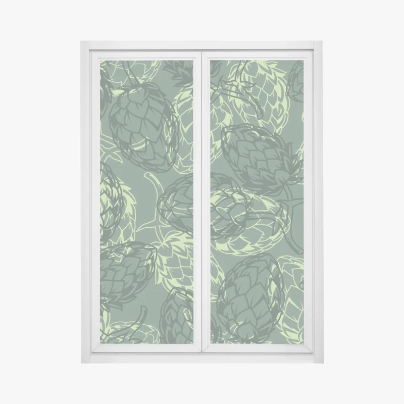 Fensteraufkleber grünes hopfenmuster – Wallnifity® Fensteraufkleber grünes hopfenmuster – Wallnifity®