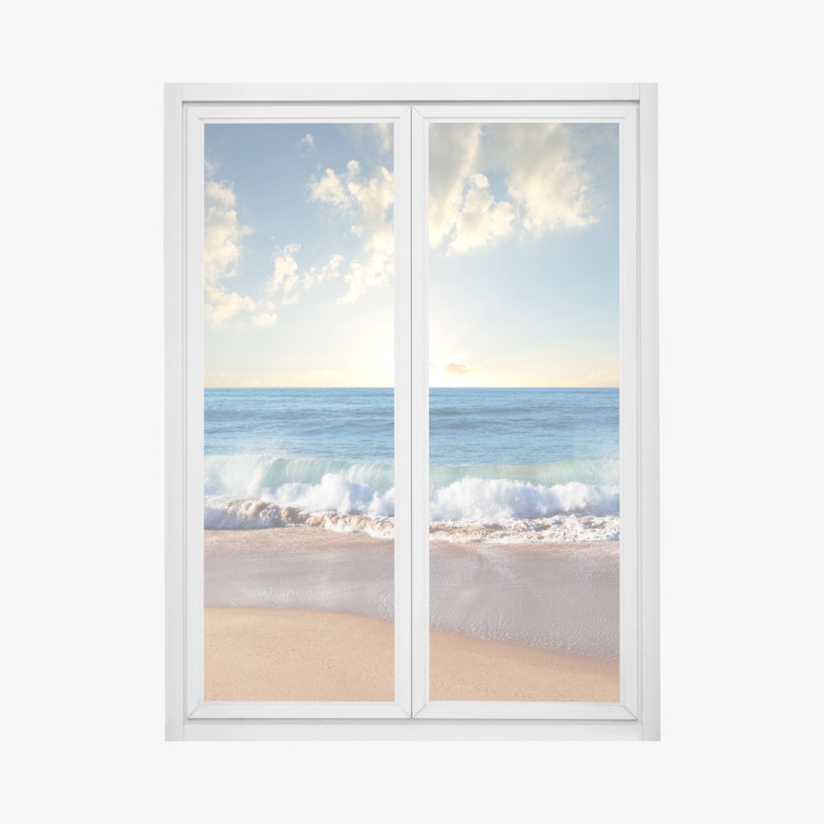 Fensteraufkleber ruhiger sonnenuntergang am strand – Wallnifity®