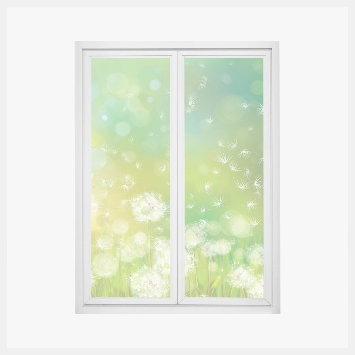 Fensteraufkleber frühlingswiese mit löwenzahn – Wallnifity® Fensteraufkleber frühlingswiese mit löwenzahn – Wallnifity®