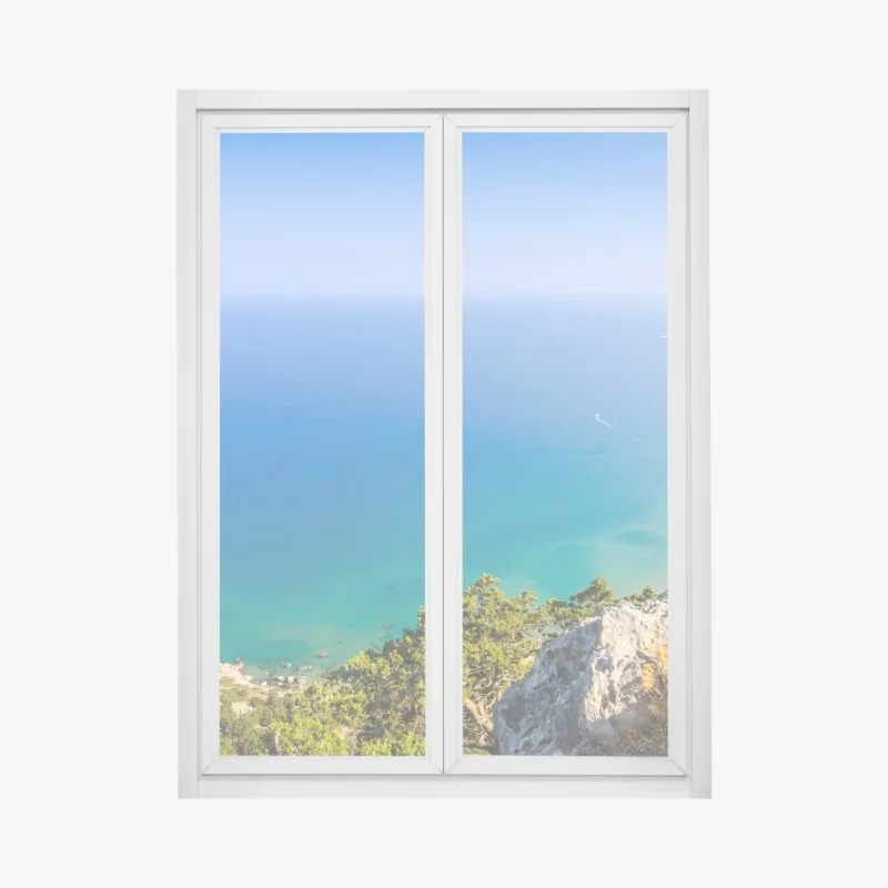 Fensteraufkleber ruhiger sommer sonnenaufgang am flussufer – Wallnifity®