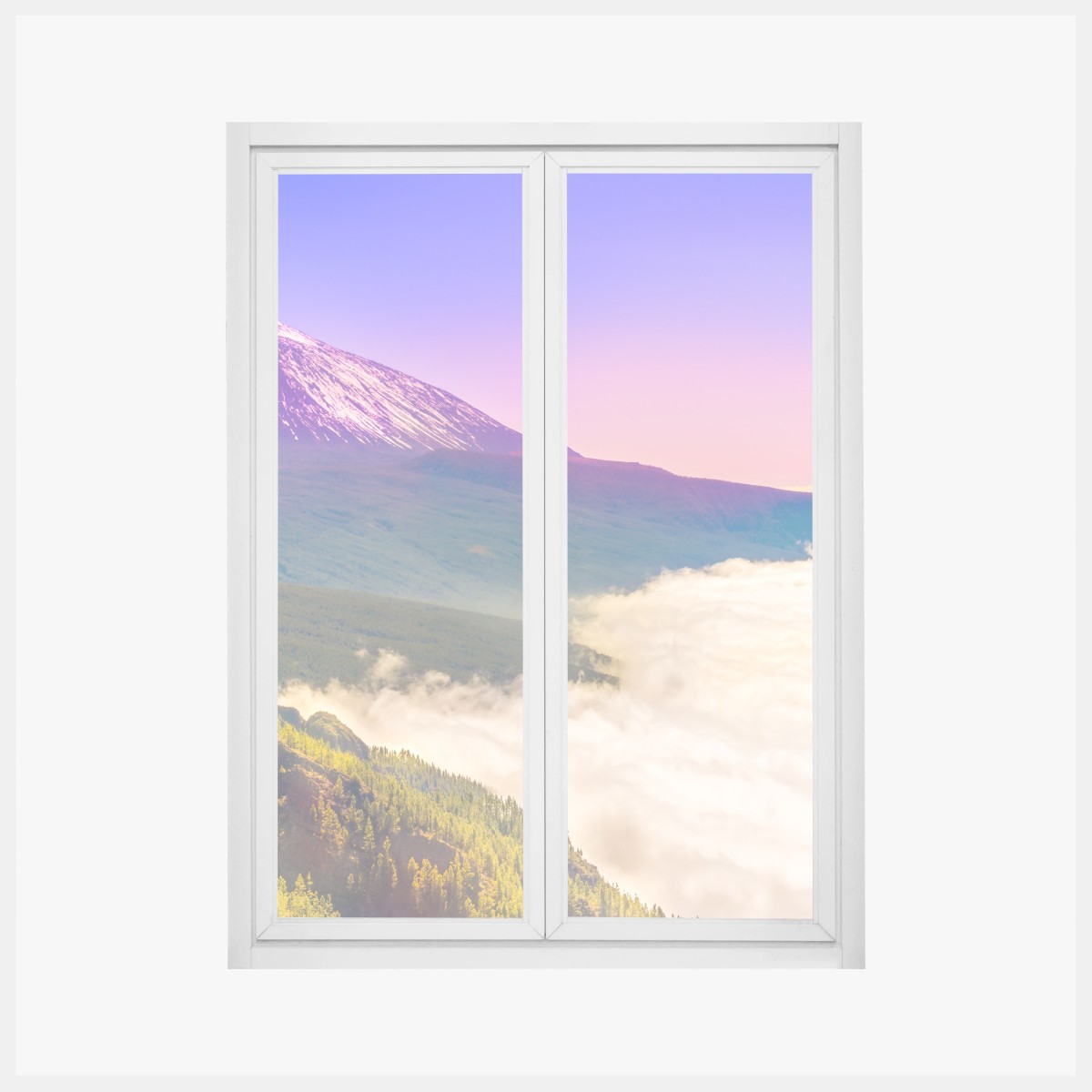 Fensteraufkleber vulkanischer gipfel Teide über einem meer aus wolken – Wallnifity® Fensteraufkleber vulkanischer gipfel Teide über einem meer aus wolken – Wallnifity®