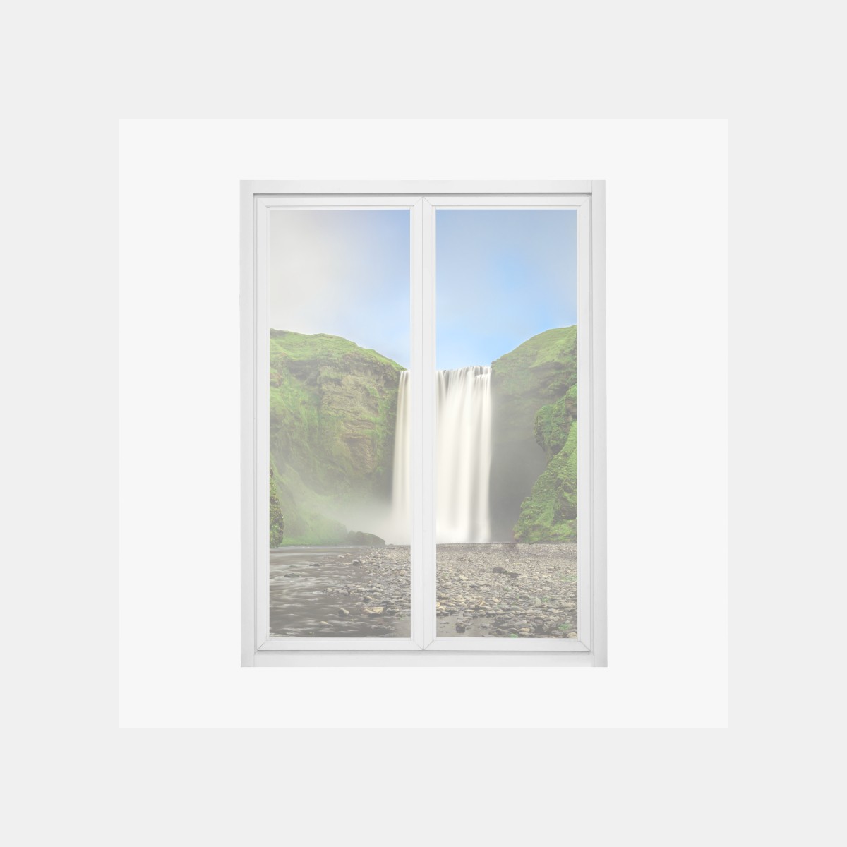 Fensteraufkleber panorama des wasserfalls Skogafoss – Wallnifity® Fensteraufkleber panorama des wasserfalls Skogafoss – Wallnifity®