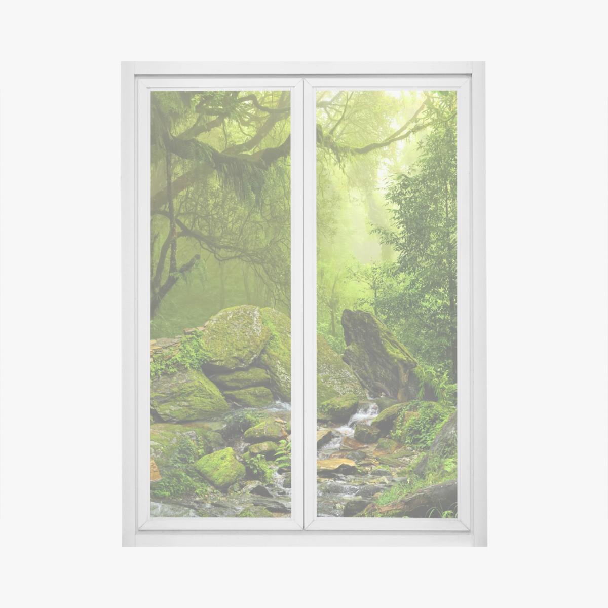 Fensteraufkleber moosbedeckter waldbach – Wallnifity®