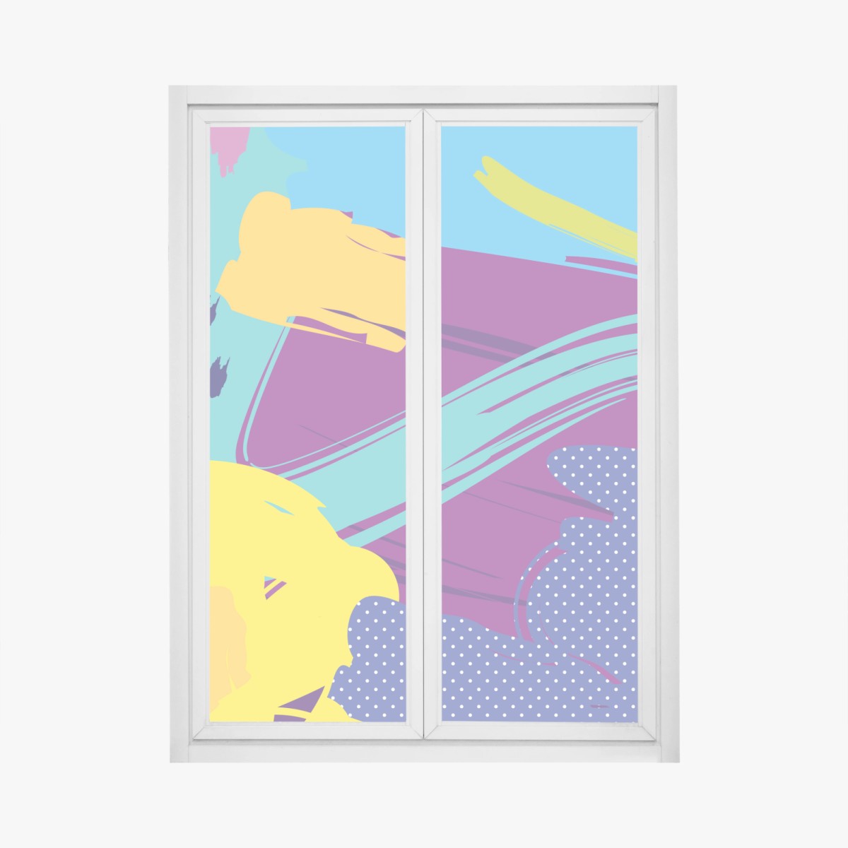 Fensteraufkleber lebendige abstrakte pop-art komposition – Wallnifity®