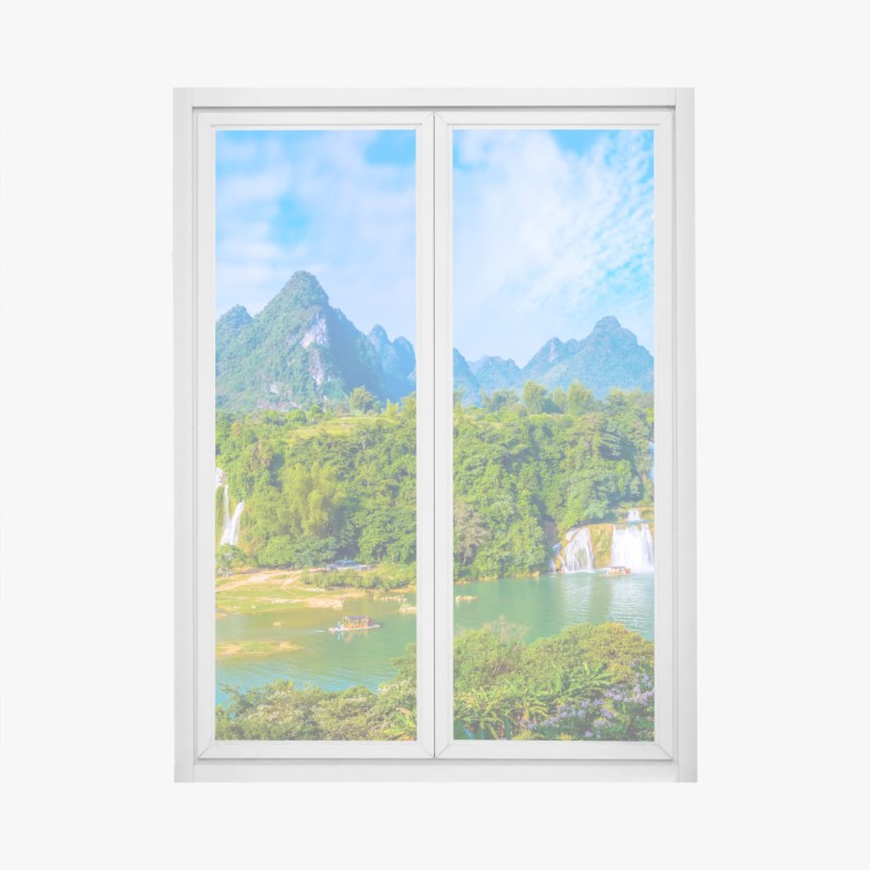 Fensteraufkleber tropisches kakadu-blumenmuster – Wallnifity®