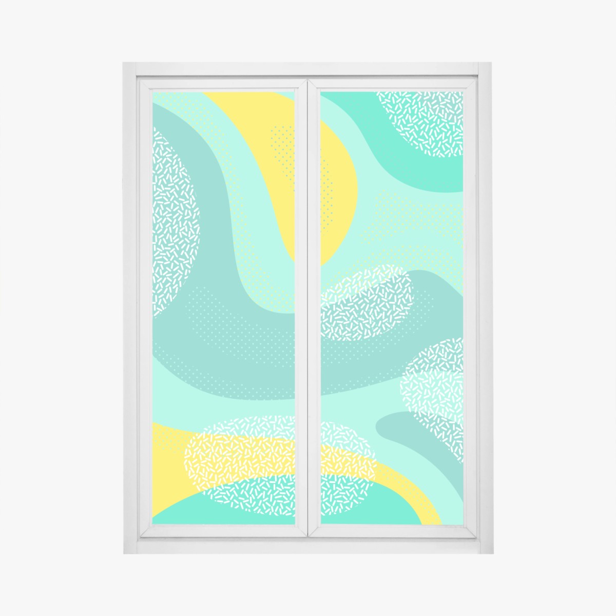 Fensteraufkleber türkis-gelbes abstraktes muster – Wallnifity®