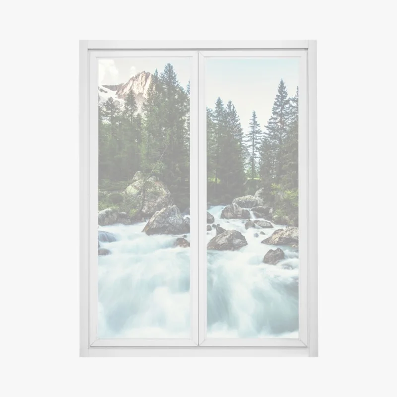 Fensteraufkleber malerischer alpiner fluss im Ferret Valley