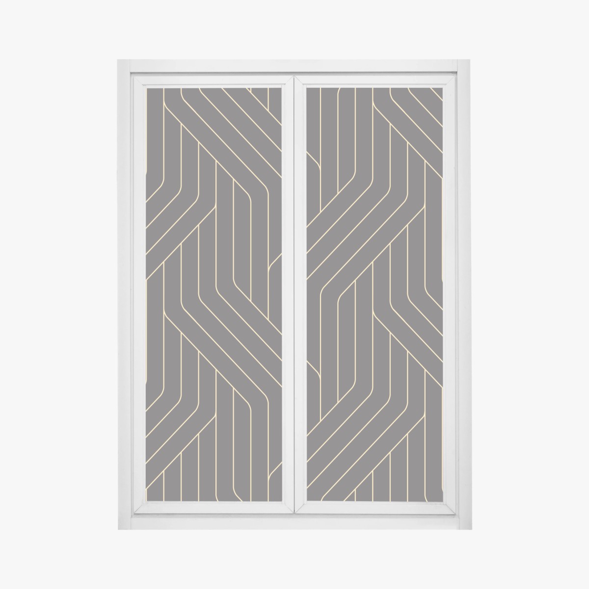 Fensteraufkleber geometrisches art deco muster in schwarz und gold – Wallnifity®