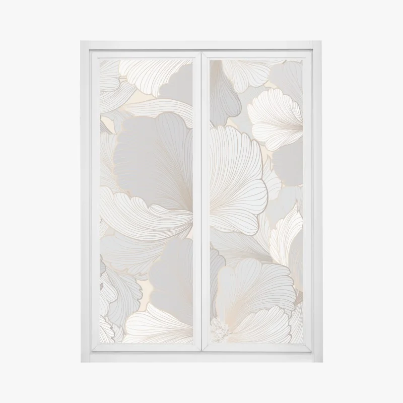 Fensteraufkleber zartes pastell blumenmuster