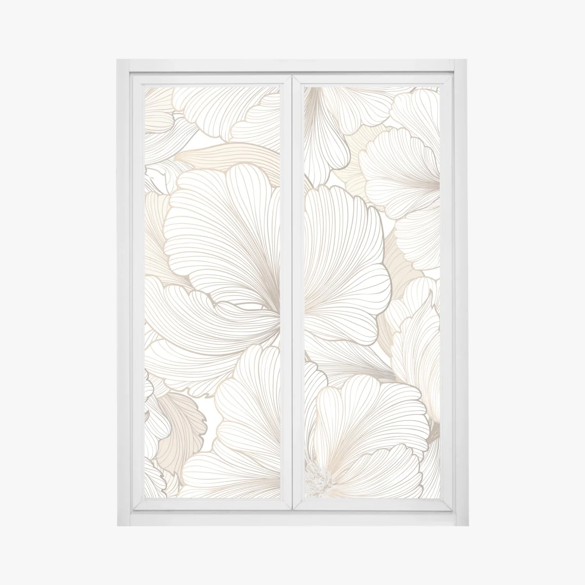Fensteraufkleber zarte beige blumenillustration – Wallnifity® Fensteraufkleber zarte beige blumenillustration – Wallnifity®
