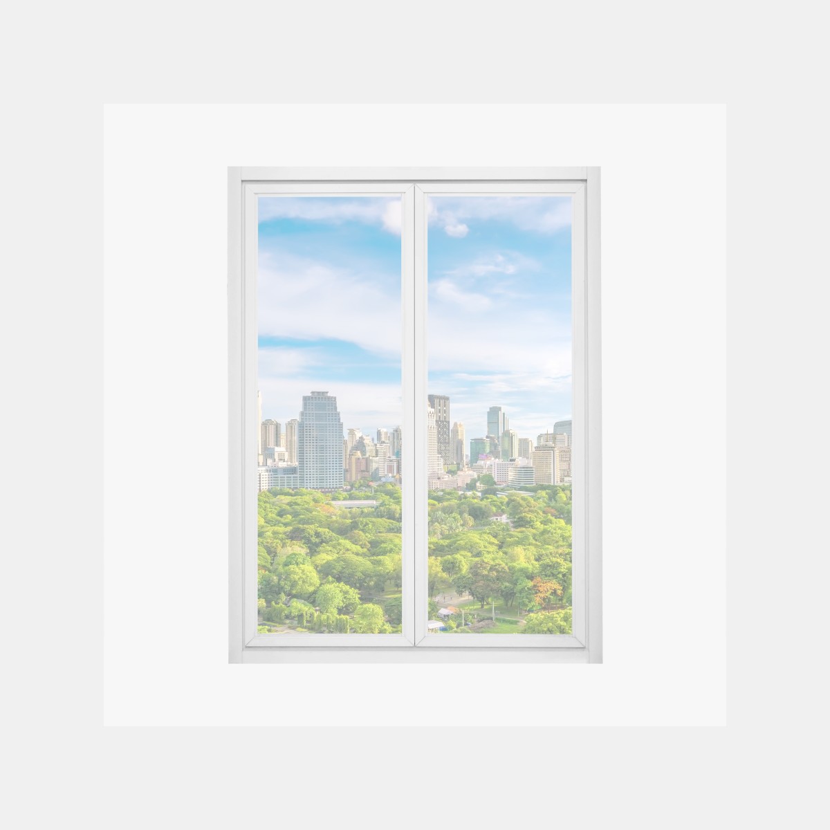Fensteraufkleber lebendige Bangkok skyline über Lumpini Park – Wallnifity® Fensteraufkleber lebendige Bangkok skyline über Lumpini Park – Wallnifity®