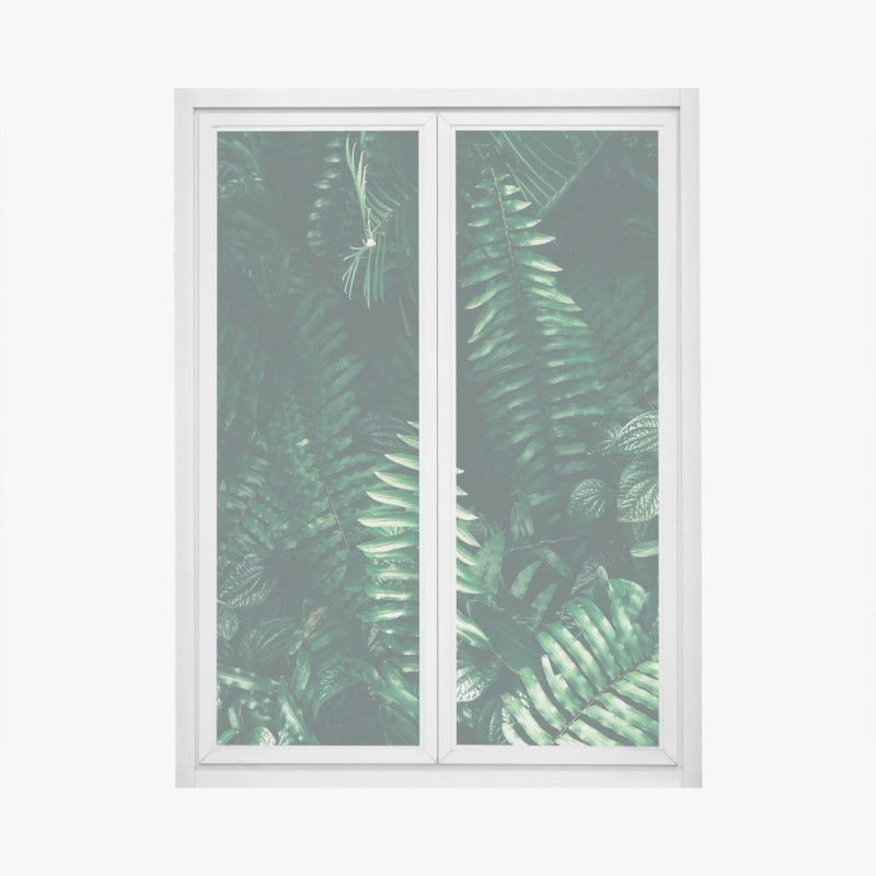 Fensteraufkleber einsamer baum im see in schwarzweiß – Wallnifity®