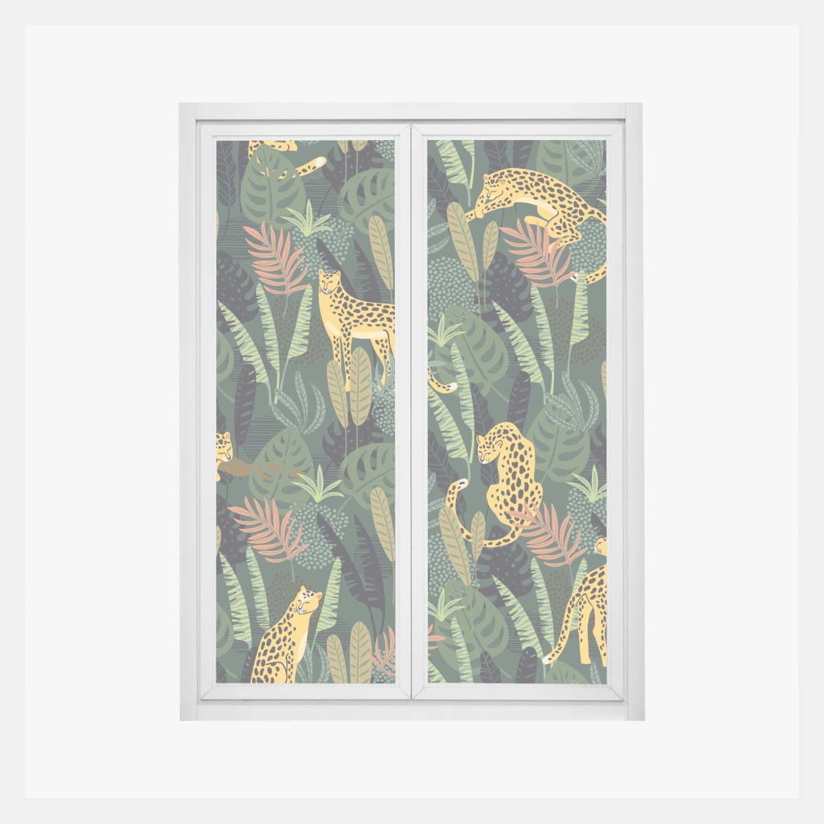 Fensteraufkleber tropisches leopardenmuster – Wallnifity® Fensteraufkleber tropisches leopardenmuster – Wallnifity®