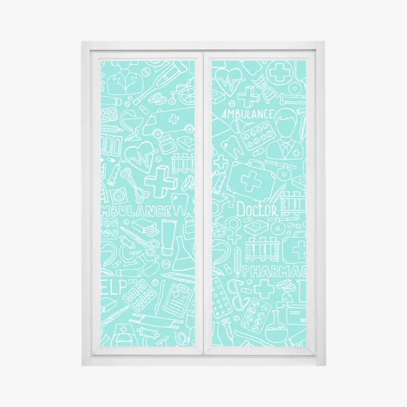 Fensteraufkleber marineblau-beige ornament – Wallnifity®