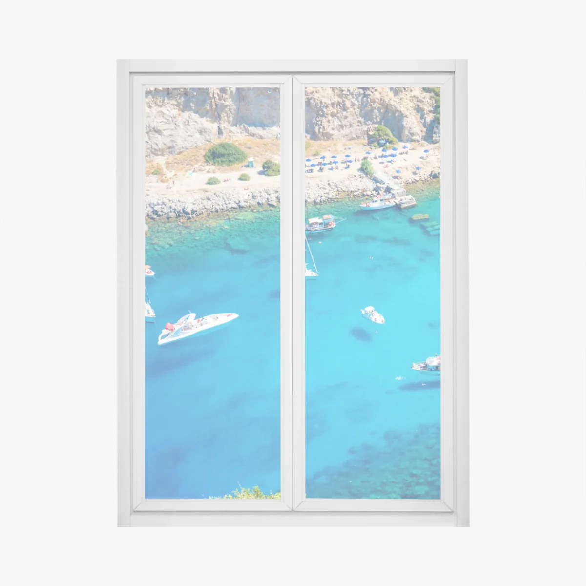 Fensteraufkleber luftaufnahme der Anthony Quinn Bucht, Rhodos – Wallnifity® Fensteraufkleber luftaufnahme der Anthony Quinn Bucht, Rhodos – Wallnifity®