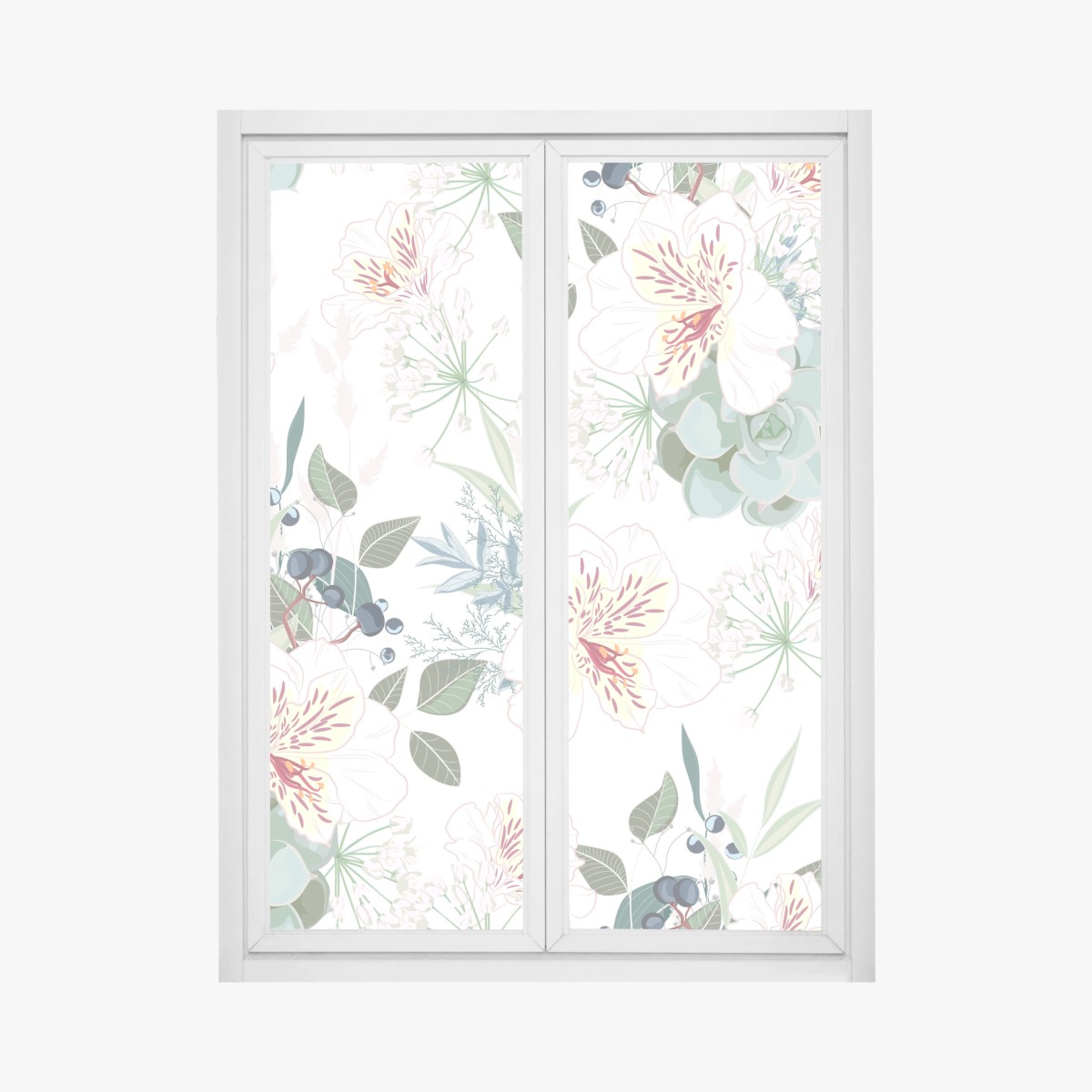 Fensteraufkleber zartes pastell blumenmuster – Wallnifity® Fensteraufkleber zartes pastell blumenmuster – Wallnifity®