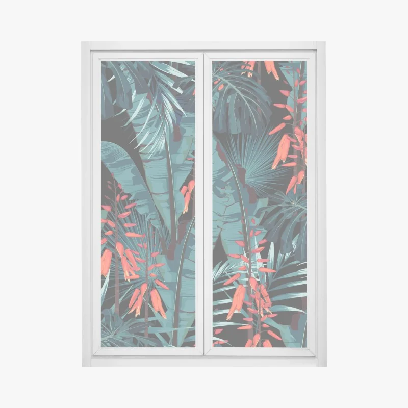 Fensteraufkleber goldener sonnenuntergang über bergen – Wallnifity®