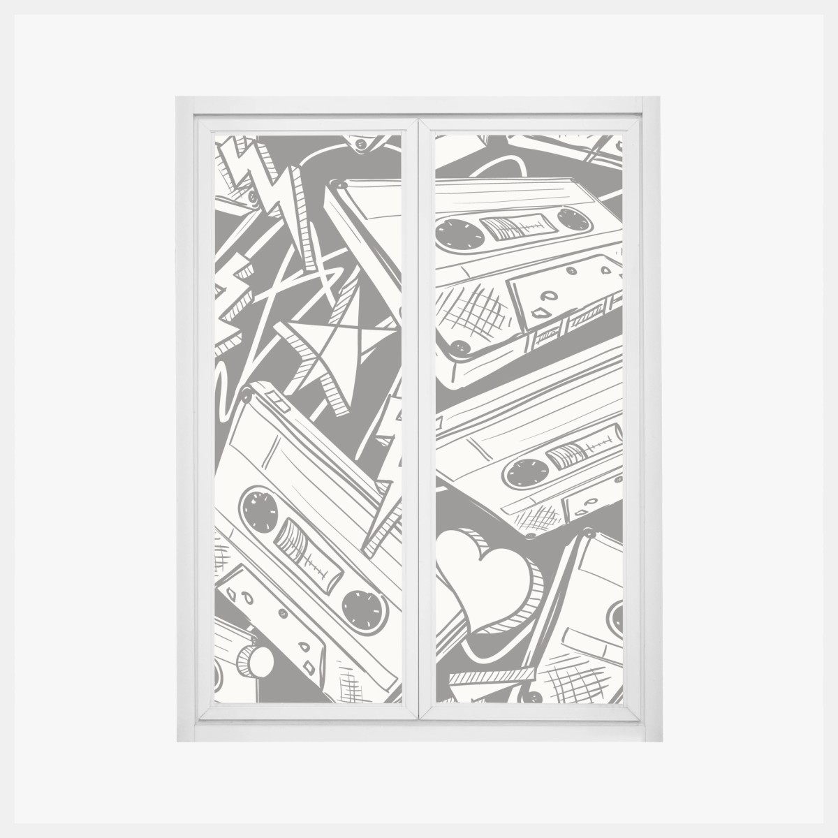Fensteraufkleber vintage kassettenmuster – Wallnifity®