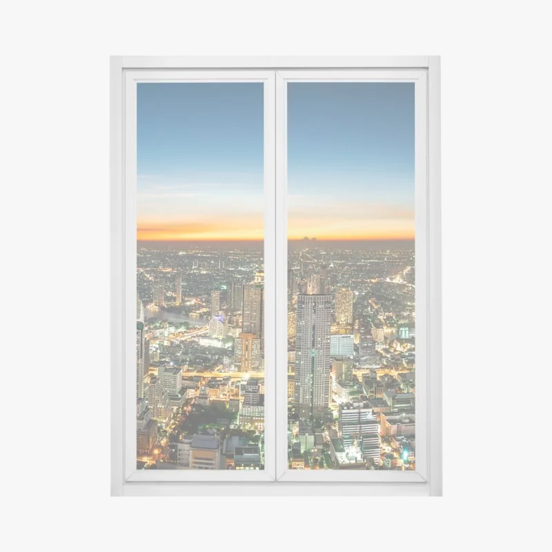 Fensteraufkleber majestätisches schneebedecktes bergtal – Wallnifity®