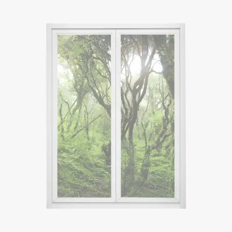 Fensteraufkleber mystischer grüner wald – Wallnifity®