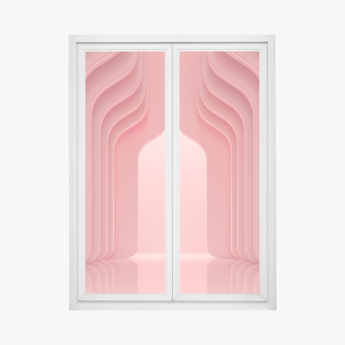 Fensteraufkleber zeitgenössisches korallenrosa architekturmotiv – Wallnifity® Fensteraufkleber zeitgenössisches korallenrosa architekturmotiv – Wallnifity®