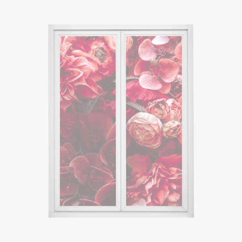 Fensteraufkleber drei rote tulpen vor schwarzem hintergrund – Wallnifity®