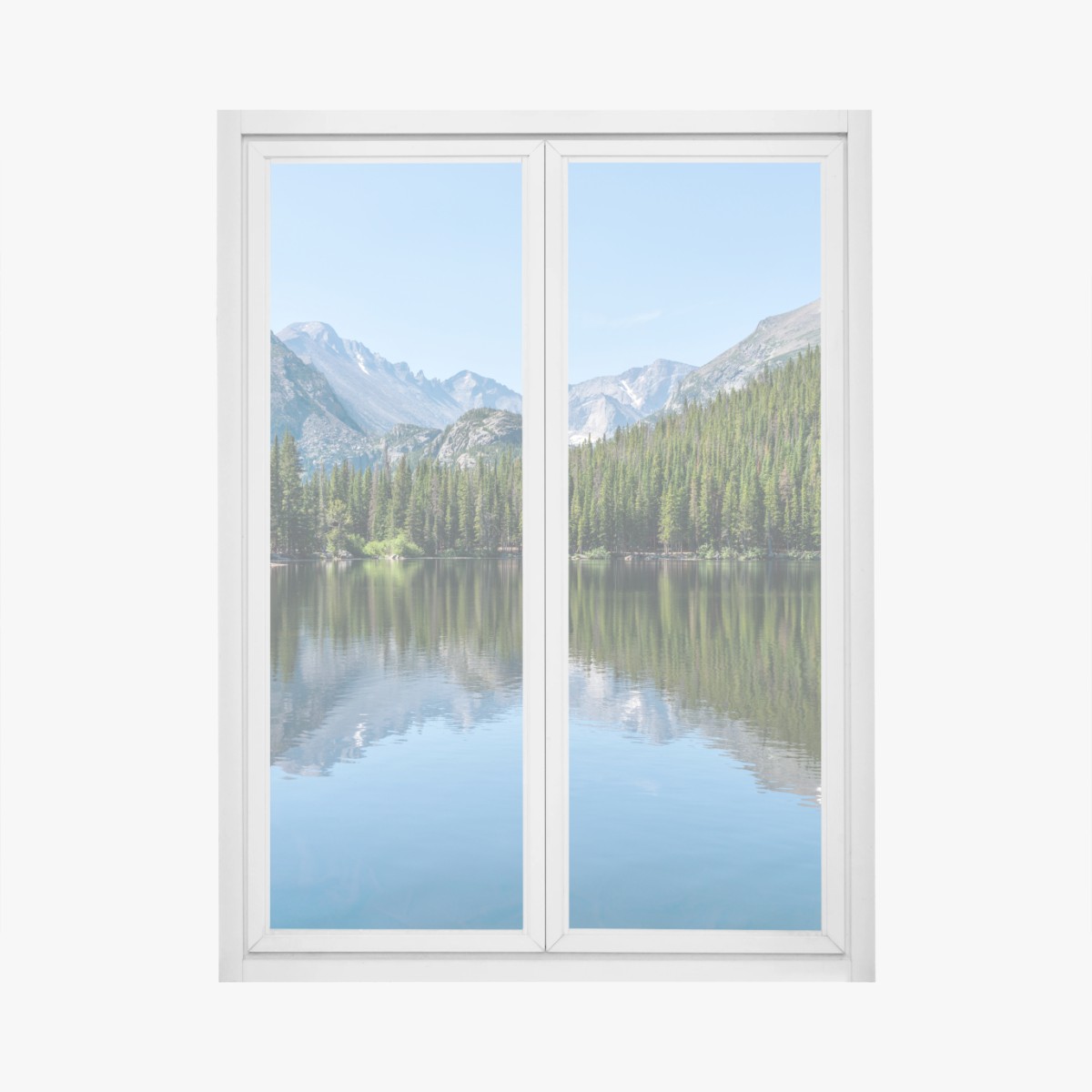 Fensteraufkleber gebirgssee mit spiegelung – Wallnifity®