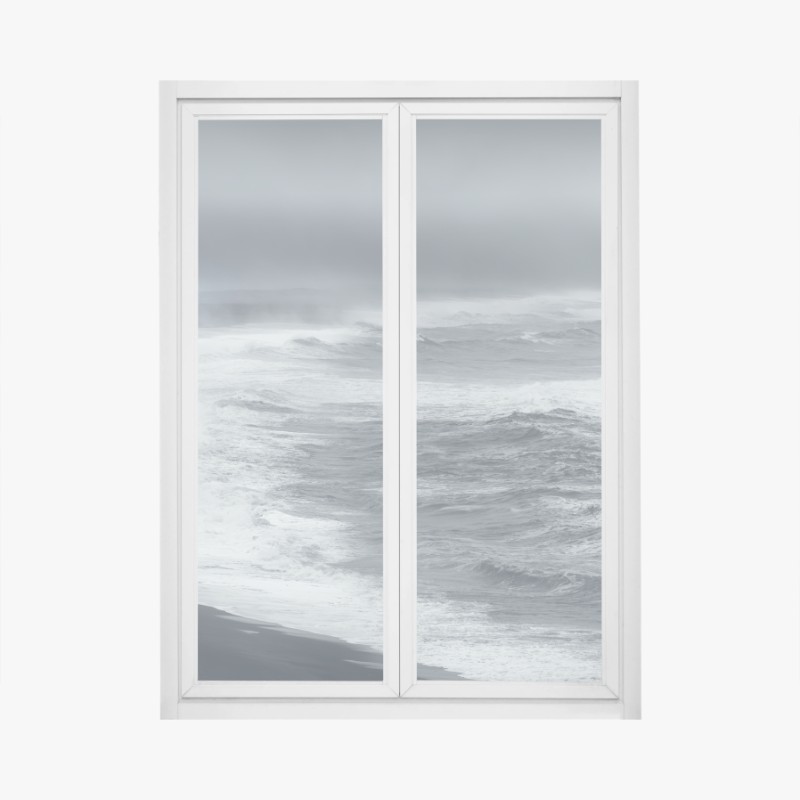 Fensteraufkleber Santorini meerblick terrasse – Wallnifity®