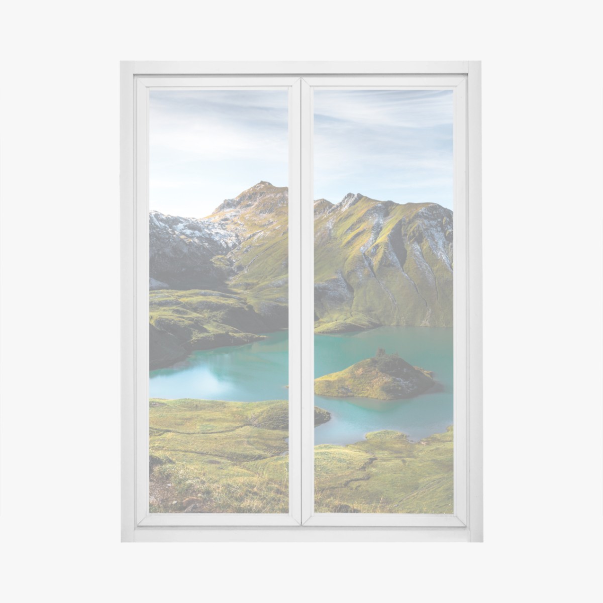 Fensteraufkleber türkises seeidyll am Schrecksee, Bayern – Wallnifity® Fensteraufkleber türkises seeidyll am Schrecksee, Bayern – Wallnifity®