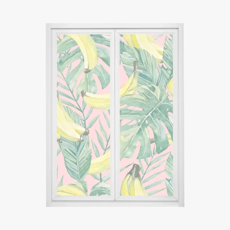 Fensteraufkleber nebliger immergrüner wald – Wallnifity®