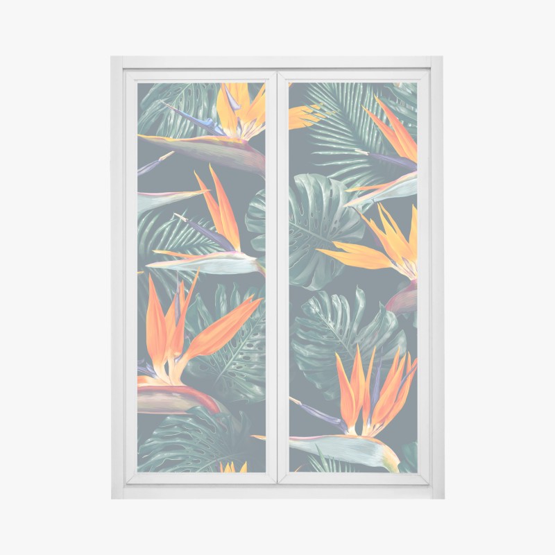 Fensteraufkleber schwarzweißes geometrisches streifenmuster – Wallnifity®