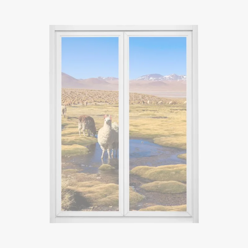 Fensteraufkleber lama auf dem altiplano der Anden – Wallnifity® Fensteraufkleber lama auf dem altiplano der Anden – Wallnifity®