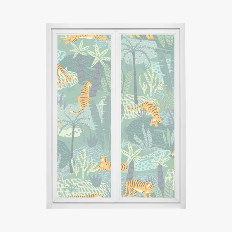 Fensteraufkleber ruhige städtische panorama am see – Wallnifity®