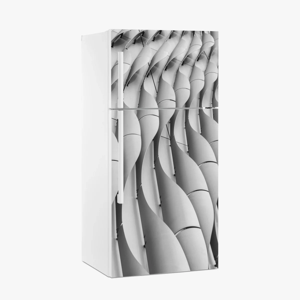 Kühlschrankaufkleber gewelltes architekturmotiv in graustufen – Wallnifity®