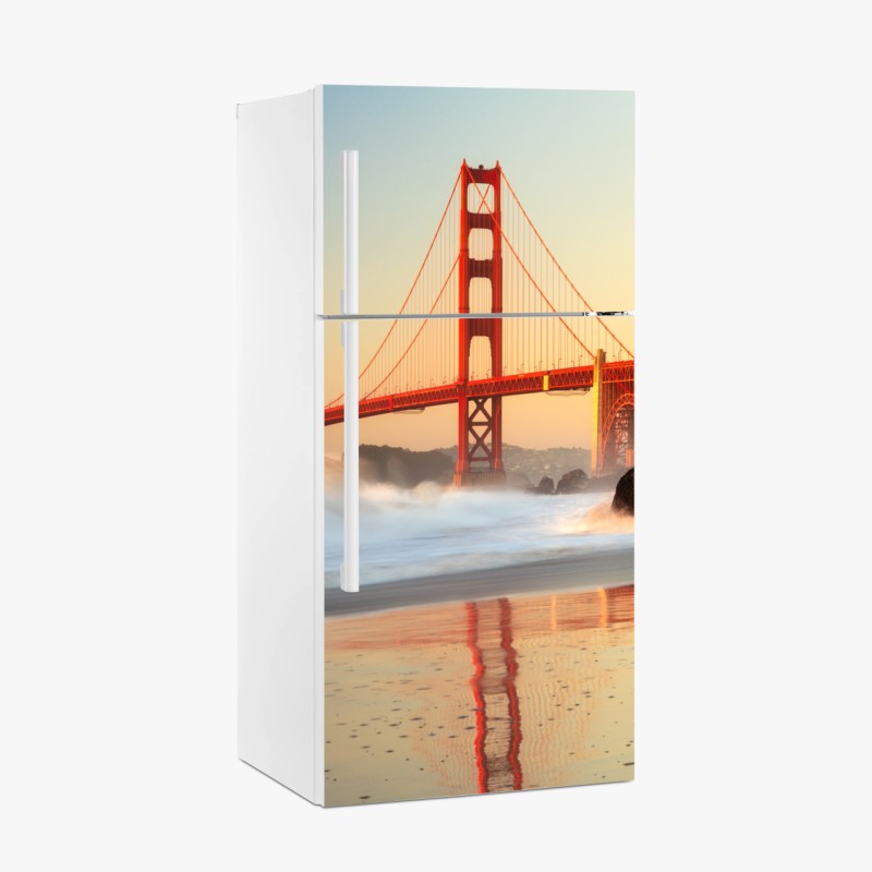 Kühlschrankaufkleber Golden Gate brücke bei sonnenuntergang