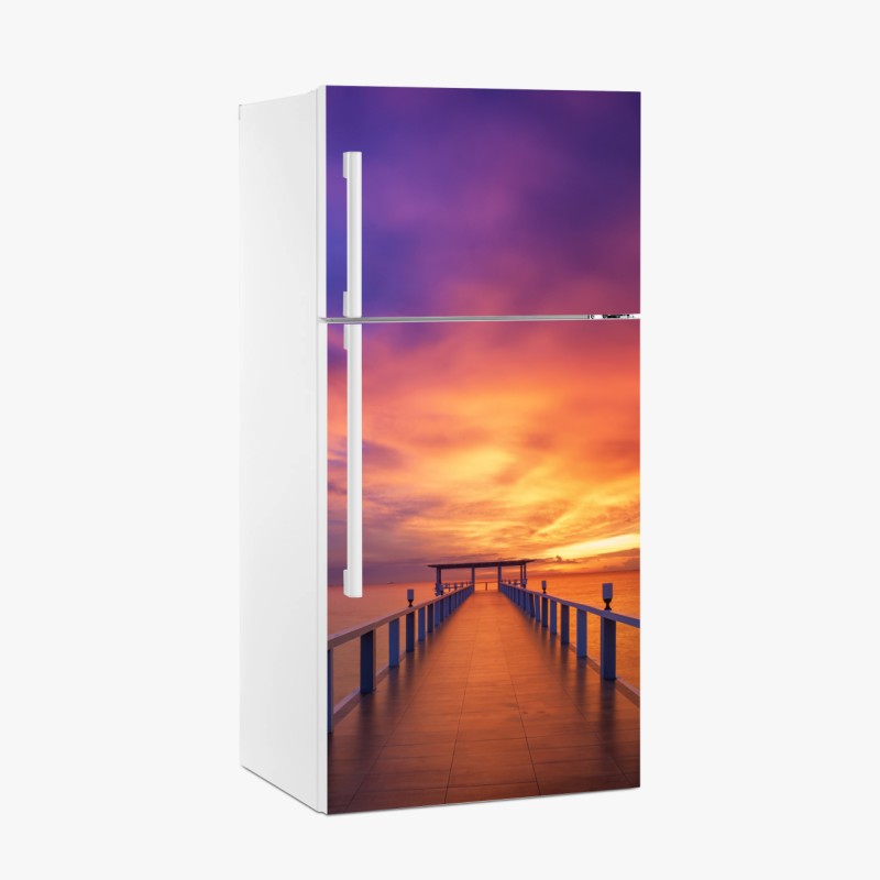 Kühlschrankaufkleber mystischer waldweg zwischen alten bäumen – Wallnifity®