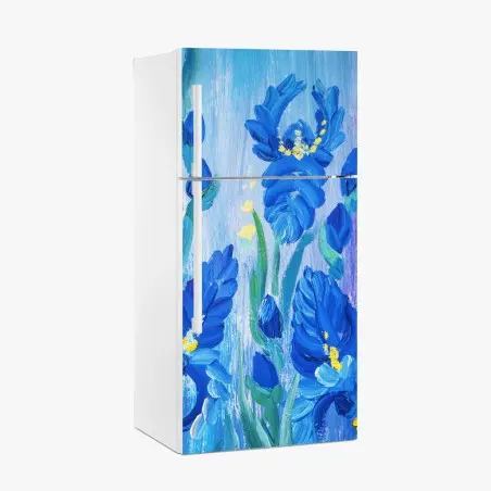Kühlschrankaufkleber lebendiger blauer iris-bund – Wallnifity®