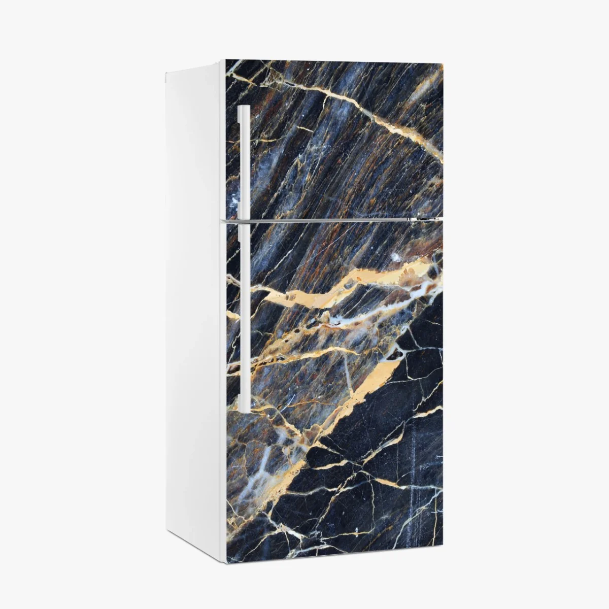 Kühlschrankaufkleber dunkler marmor mit goldenen und cremefarbenen adern – Wallnifity® Kühlschrankaufkleber dunkler marmor mit goldenen und cremefarbenen adern – Wallnifity®